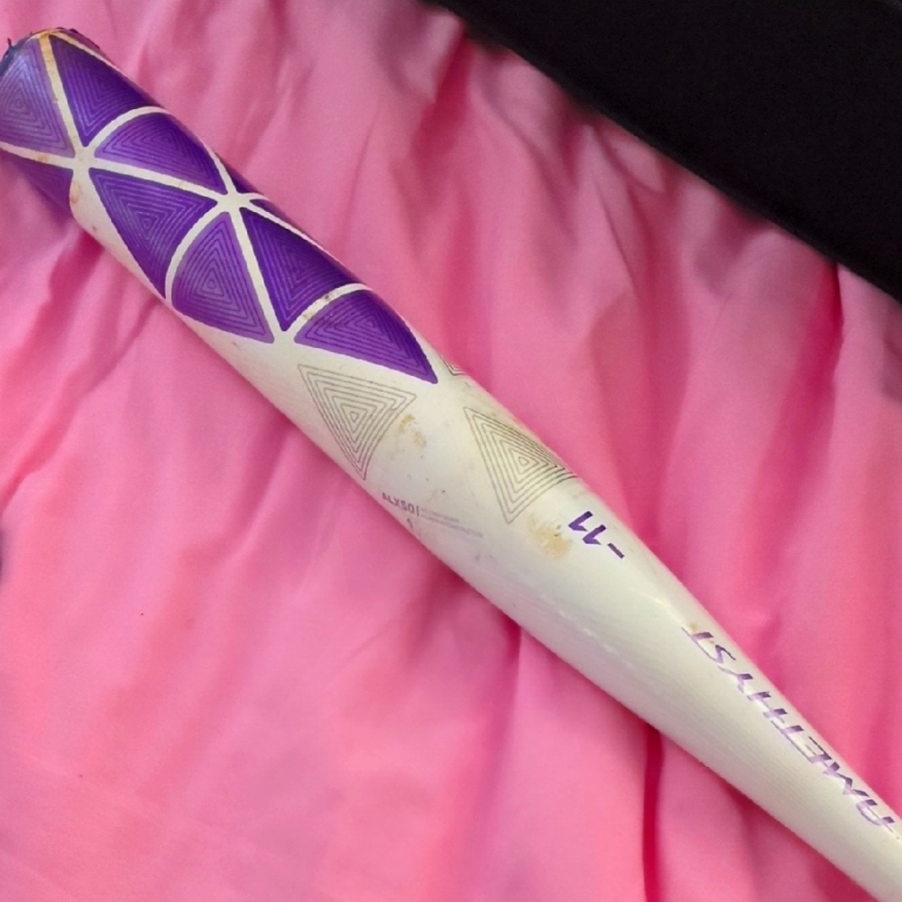 White and Purple Baseball Bat 13